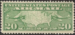 # C9 MINT NEVER HINGED MAP AND TWO MAIL PLANES Cat $13.50