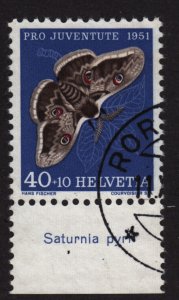 Switzerland B211 Saturnia Pyrl Butterfly 1951