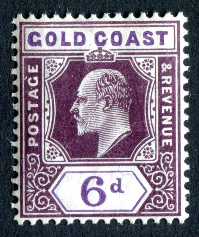 Gold Coast 1902 KEVII. 6d dull purple & violet. Mint. LH. SG43.