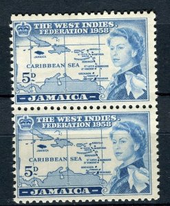 JAMAICA; 1958 early QEII Federation issue Mint MNH unmounted 5d. Pair