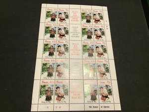 Nauru Christmas 1995 Peace & Goodwill  MNH full Stamps Sheet Ref 49791