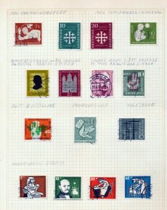 GERMANY 1955/59 Used on 10 Pages(Aprx 90 Items) (MZT 307) 