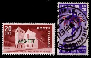 1949 ITALY - TRIESTE #47 & 49 WATERMARK #277 - NEW & USED - VF - $24.00 (E#1492)