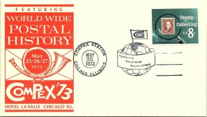 WORLDWIDE POSTAL HISTORY EXHIBITION CACHET EVENT COVER AT COMPEX STATION 1973 (1