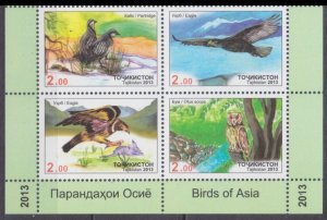 2013 Tajikistan  643-646VB Birds of prey 9,50 €