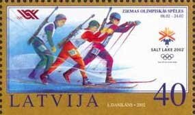 Latvia 2002 MNH Stamps Scott 546 Sport Olympic Games Skiing