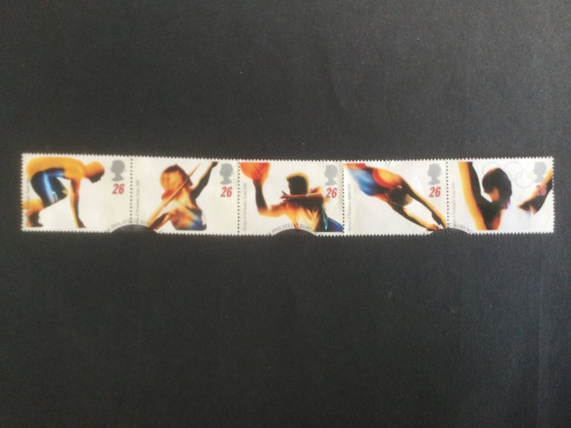 GB 1996. Olympic and paralympic games Atlanta.  Set of 5 used se-tenant stamps .