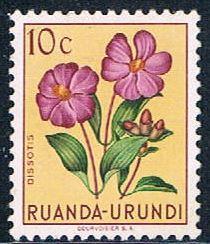 Ruanda Urundi 114 MLH Flower Disotis 1953 (R0238)+