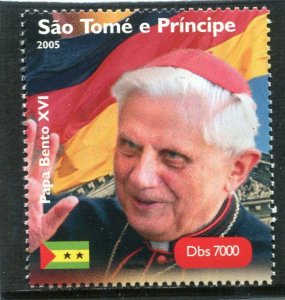 Sao Tome & Principe 2005 POPE BENEDICT XVI 1 value Perforated Mint (NH)