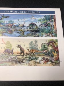 US FDC 3136 The World Of Dinosaurs Full Pane Of 15 Stamps 1997 On Big Envelope