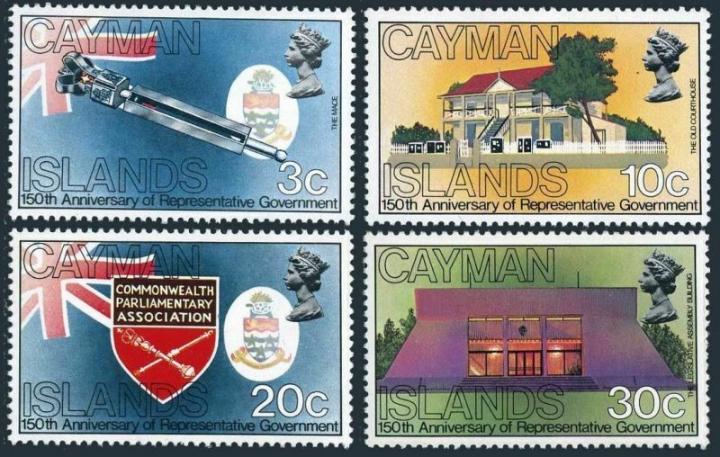 Cayman 498-501, MNH. Mi 502-505. Representative Government,150, 1982. Flag,Arms.