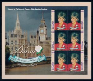 [95337] Ghana 1998 Royalty Princess Diana Houses of Parliament Sheet MNH