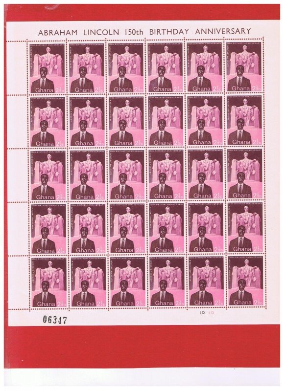 Ghana #39-41  MNH OG  Sheets of 30  Lincoln & Nkrumah