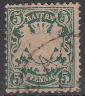 Mi: 38c    used  1876/81   Bavaria  old Signature Schmitt bpp. Cat € 800