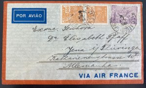 1926 Sao Vincent Brazil Airmail Cover To Jena Germany