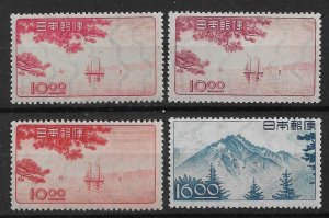 1949 Japan 439-442 C/S of 4 MNH