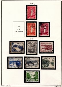 ANGOLA vintage collection 1948-9 1 sheet Eladio Santos -20 USED set* 10 stamps N