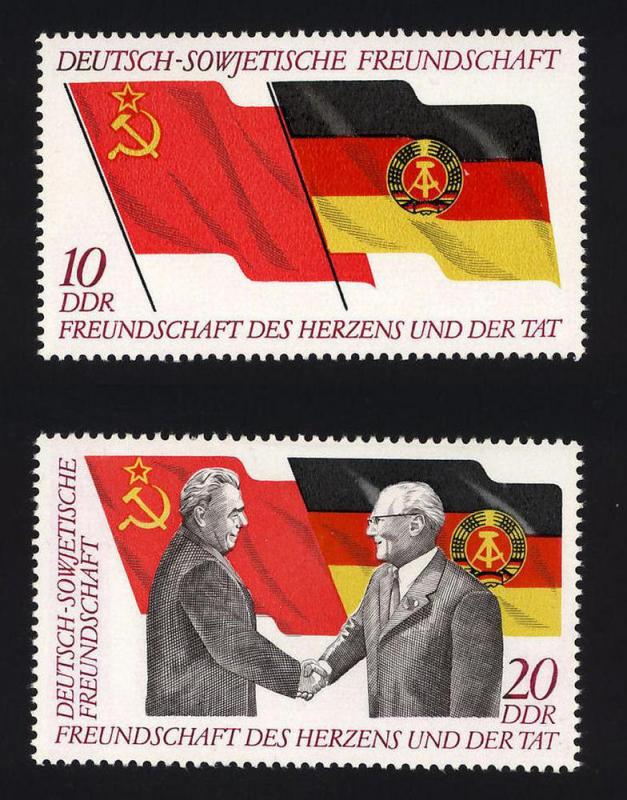 DDR Sc# 1374-75  25th anniv German-Soviet Friendship  MNH