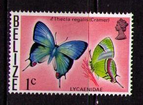 BELIZE Sc# 346 MH F WMK314 Sideways Blue Butterfly