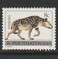 1977 South Africa_Bophuthatswana -Sc 12 - MNH VF - 1 single - Spotted hyena