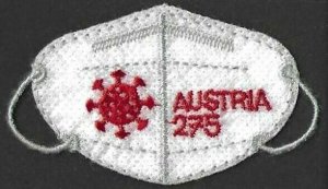 2021 Austria Corona Pandemic, Embroidered Stamp, BRANDNEW! LOOK!!