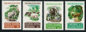 Kenya-Uganda-Tanzania 312-315, MNH. Michel 299-302. Protected animals, 1975.