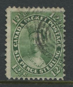 Canada 1859 12 1/2 cents Queen Victoria Fine used black target cancel