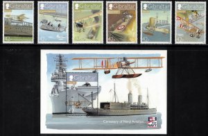 GIBRALTAR 2009 Naval Aviation Centenary; Scott 1183-89, SG 1317-23; MNH