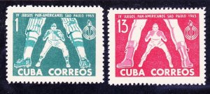 Cuba 783-84 MNH 1963 Pan American Games Boxing & Baseball Set