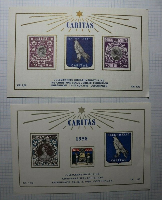 Denmark Christmas Seal Exhibition Philatelic Souvenir Sheets 