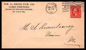 US Wm G Reitz Pub,Label Printers,St Louis,MO 1911 Cover