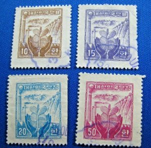 KOREA 1955 - SCOTT # 209-212  USED      (k1)