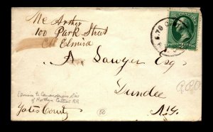 1800s E. TO C. DIV RR RPO Cover / Towle Unlisted - L22517