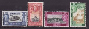 Ceylon-Sc#296-9- id9-unused og NH KGVI set-1947-