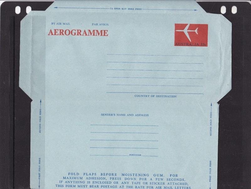 Australia 33c Aerogramme unused VGC