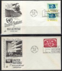 UN New York 104-107 Artcraft Set of Four U/A FDCs