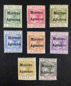 MOMEN: MOROCCO AGENCIES SG #1-8 1898 MINT OG H £110 LOT #68079*