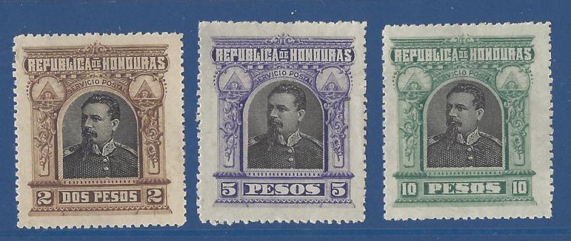 Honduras 1891 Scott 62-64 mng scv$6.25 less50%=$3.10 BIN