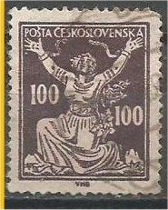 CZECHOSLOVAKIA, 1920, used 100h, Breaking Chains, Scott 88