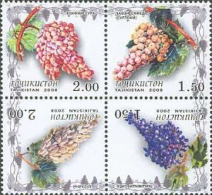 TADZHIKISTAN - 2008 - Vine Grapes - Perf 4v Block - MNH