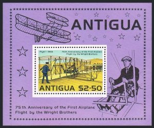 Antigua 502 a stamp, MNH. Mi 498. Airplane flight, Wright Brothers, 1978.