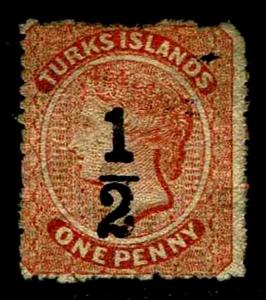 1881 Turks Islands #9 QV Surcharged Wmk 5 - Used - F/VF - CV$200.00 (ESP#3342)