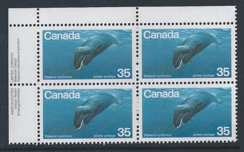 Canada #814 UL PL BL Endangered Wildlife 35¢ MNH1