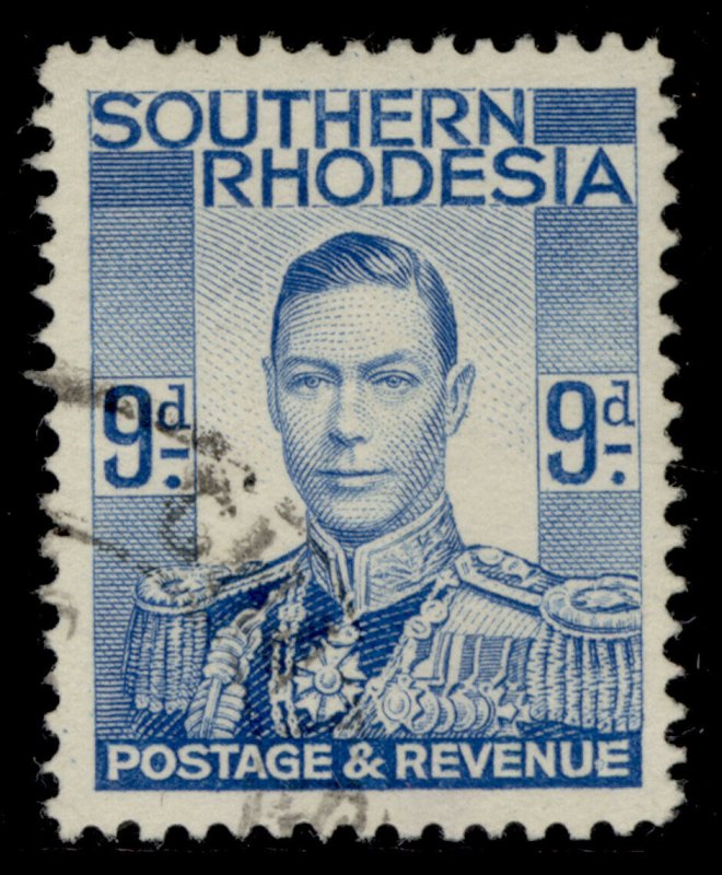 SOUTHERN RHODESIA GVI SG46, 9d pale blue, FINE USED. 