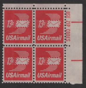 C79 13c Winged Envelope Zip Block UR