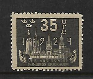 SWEDEN, 219, MINT HINGED, UNIVERSAL POSTAL UNION CONGRESS