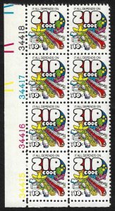 US 1511 - MNH Plate Block of 8 - 10¢ stamps. Zip Code. FREE SHIPPING