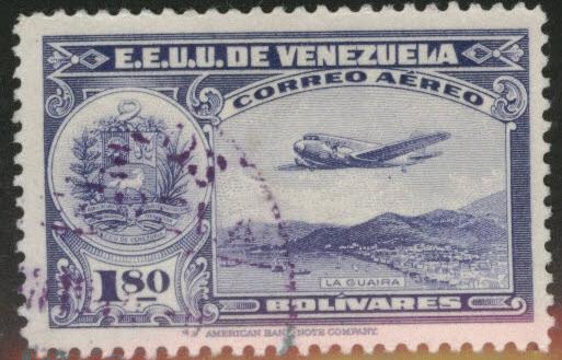 Venezuela  Scott C105 used 1938 Airmail 