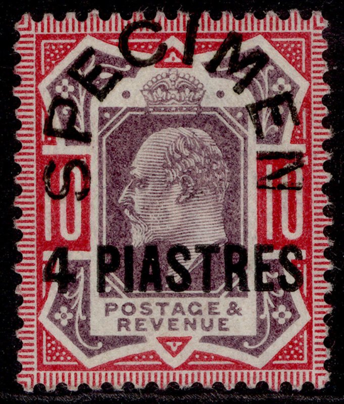 BRITISH LEVANT EDVII SG10s, 4pi on 10d dull purple & carmine, M MINT. SPECIMEN
