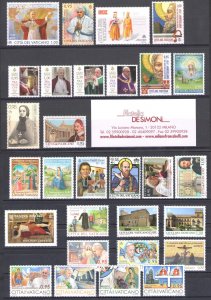 2017 Vatican, Complete Vintage 29 Values + 2 Sheets + 1 Booklet - MNH **